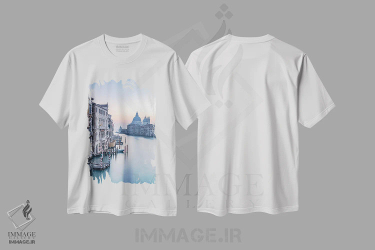 تیشرت سفید طرح دار Venice, Italy,کانال بزرگ، ونیز، ایتالیا، مدیوم اثر یان بکه | immage.ir
