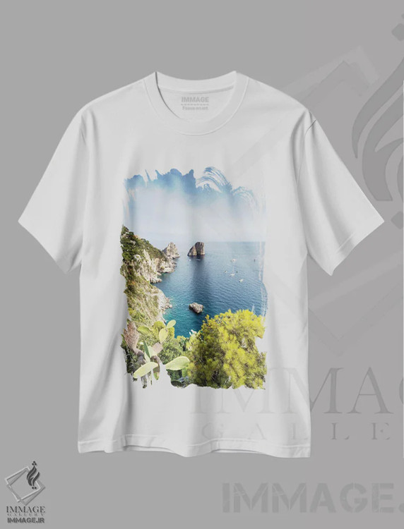 تیشرت سفید طرح دار آثار یان بکه - immage.ir