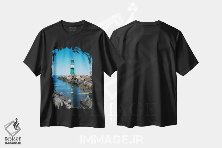 تیشرت مشکی طرح دار آثار یان بکه - immage.ir