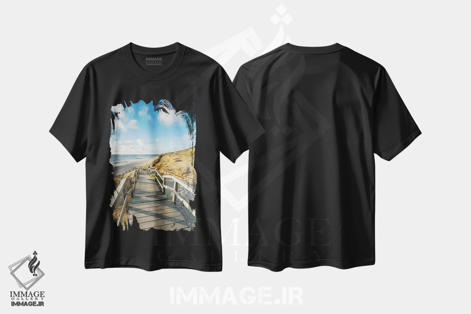 تیشرت مشکی طرح دار آثار یان بکه - فروشگاه ایماژ