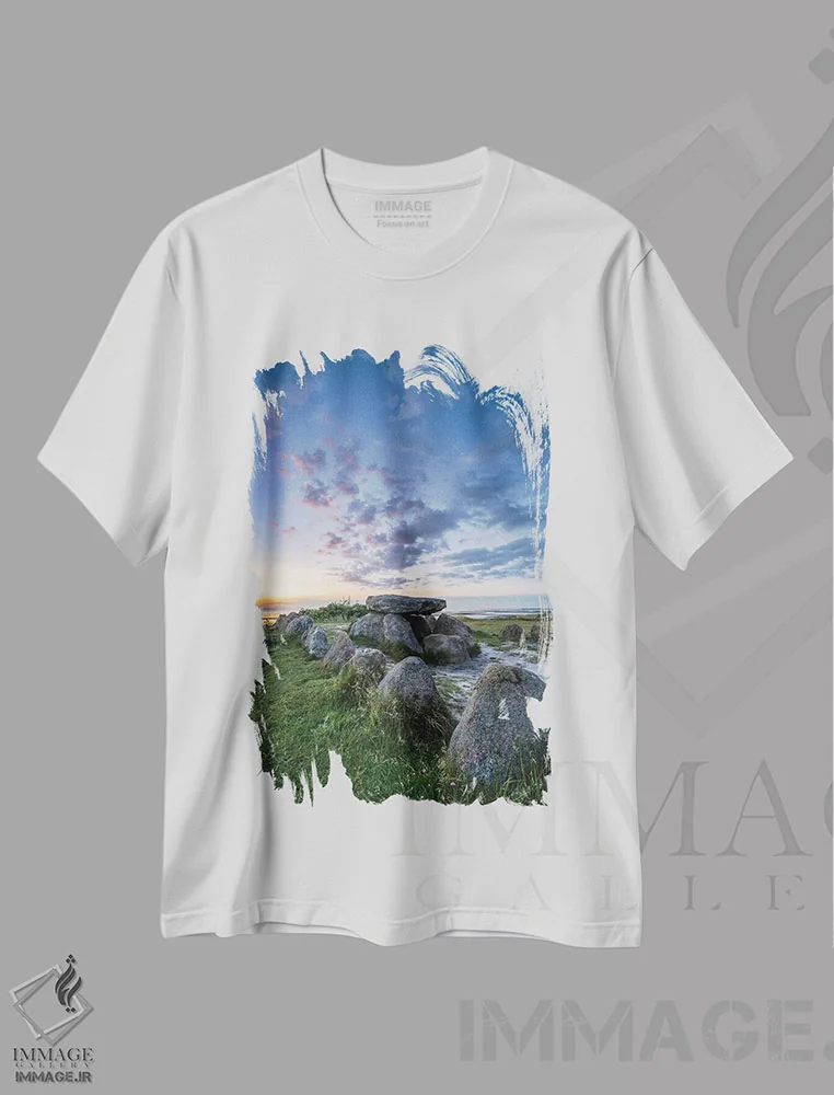 تیشرت سفید طرح دار آثار یان بکه - فروشگاه ایماژ