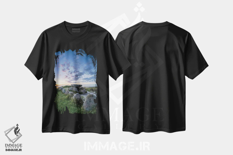 تیشرت مشکی طرح دار آثار یان بکه - immage.ir