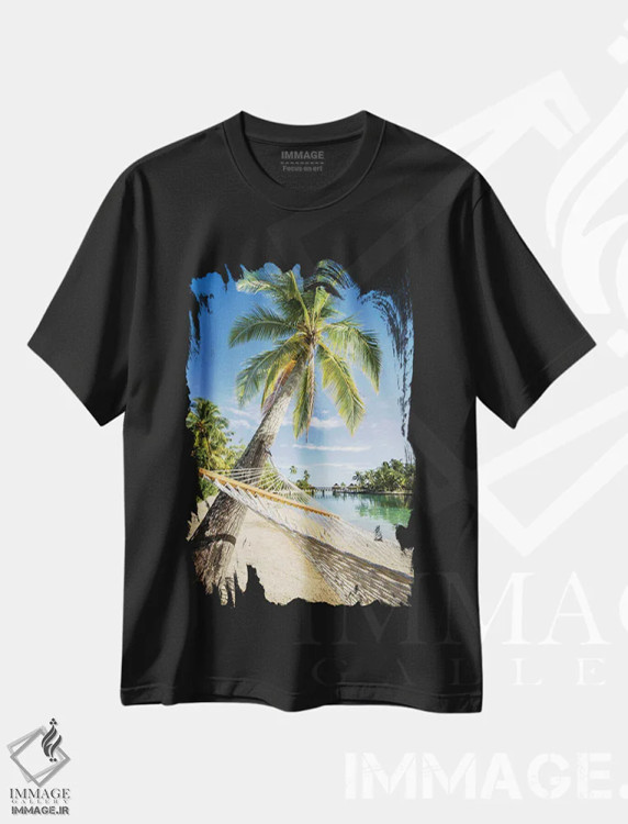 تیشرت مشکی طرح دار آثار یان بکه - immage.ir