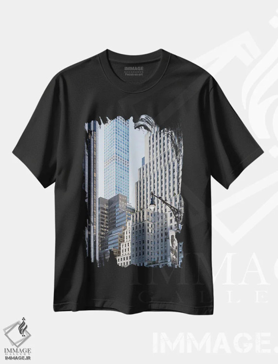 تیشرت مشکی طرح دار آثار یان بکه - immage.ir
