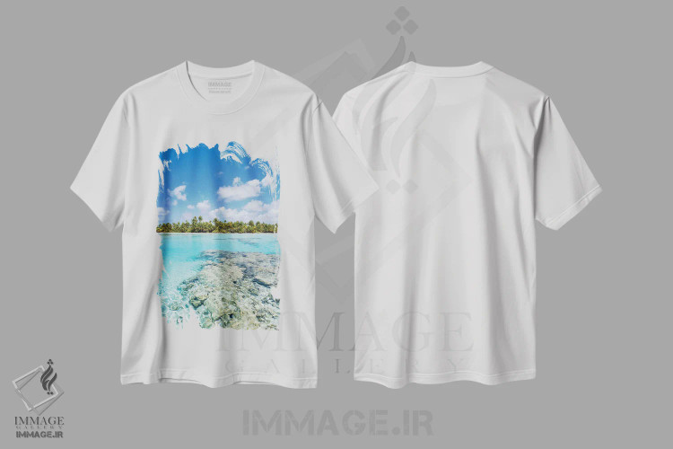 تیشرت سفید طرح دار آثار یان بکه - immage.ir