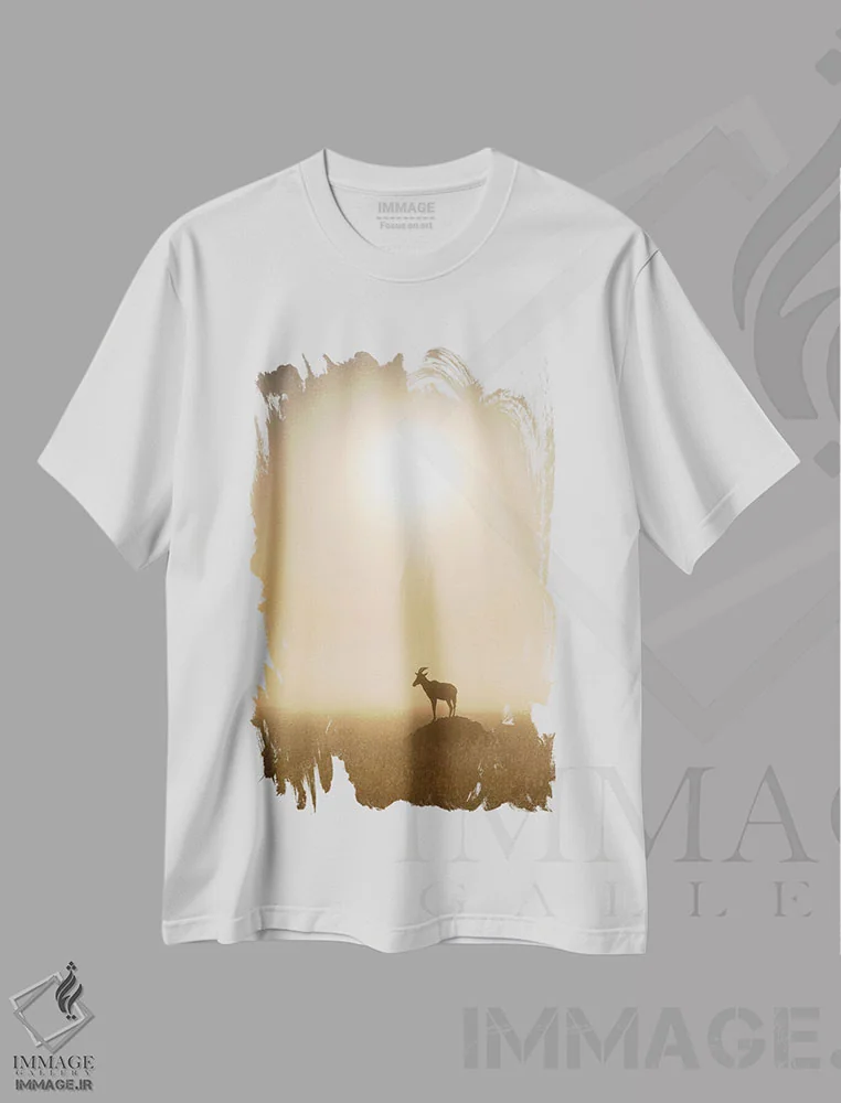 تیشرت سفید طرح دار آثار یان بکه - immage.ir
