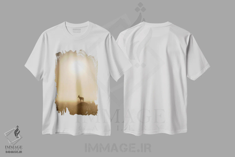 تیشرت سفید طرح دار آثار یان بکه - immage.ir