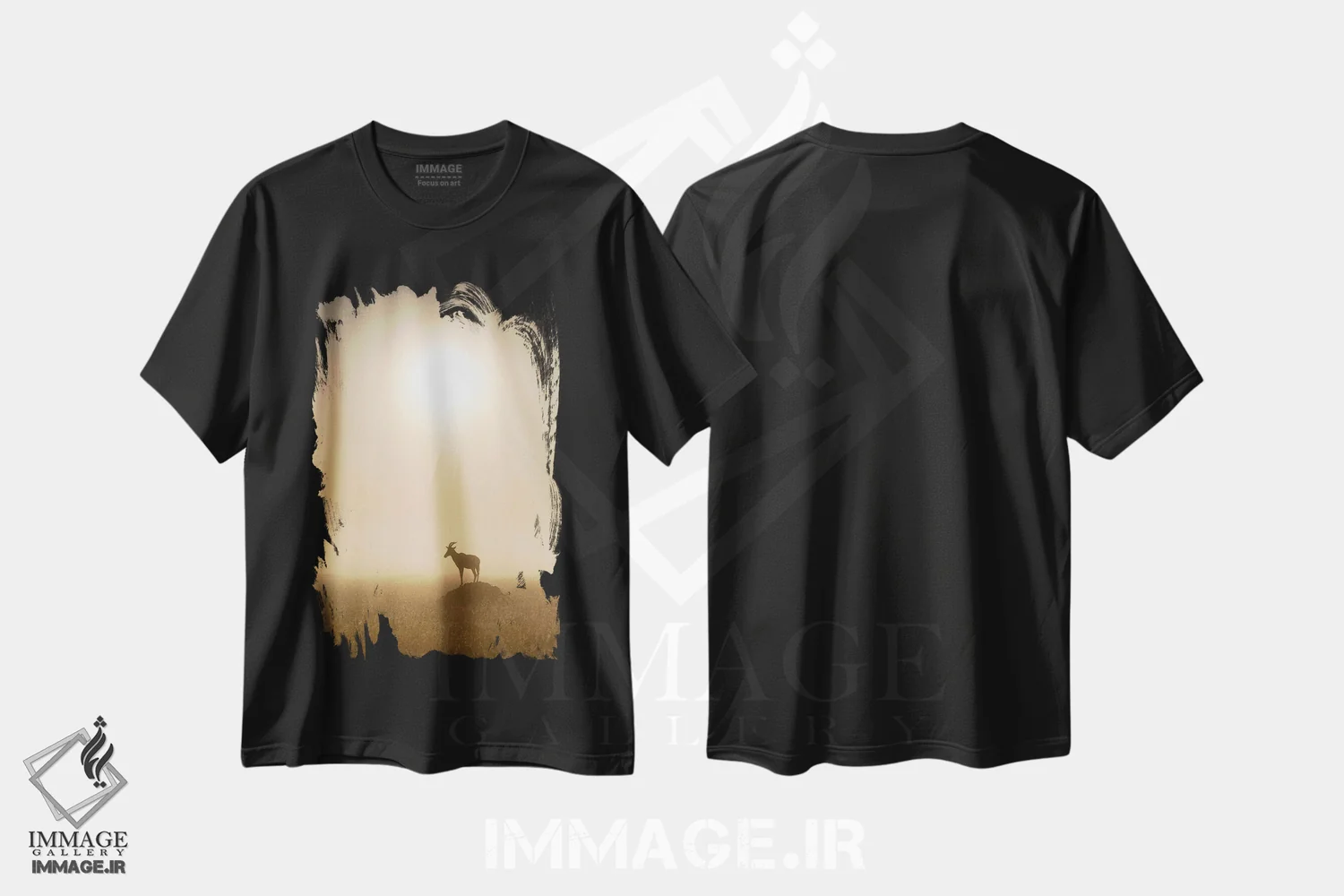 تیشرت مشکی طرح دار آثار یان بکه - فروشگاه ایماژ