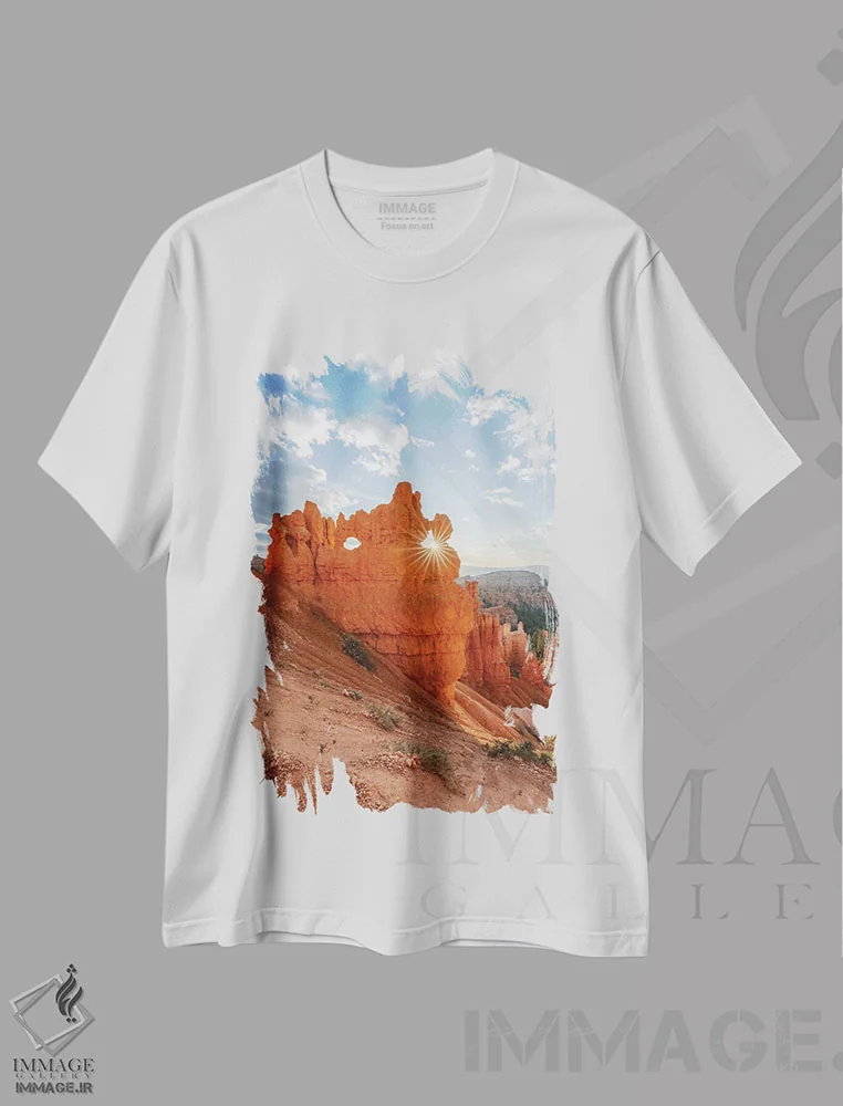 تیشرت سفید طرح دار Utah, USA,هوتوزدر پارک ملی برایس کنیون، یوتا، آمریکا، مدیوم اثر یان بکه | immage.ir