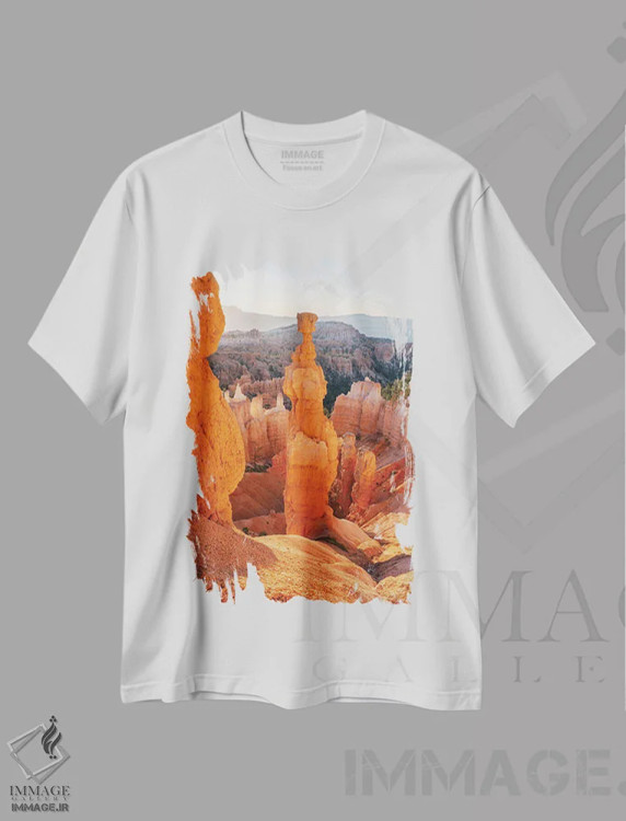 تیشرت سفید طرح دار آثار یان بکه - immage.ir