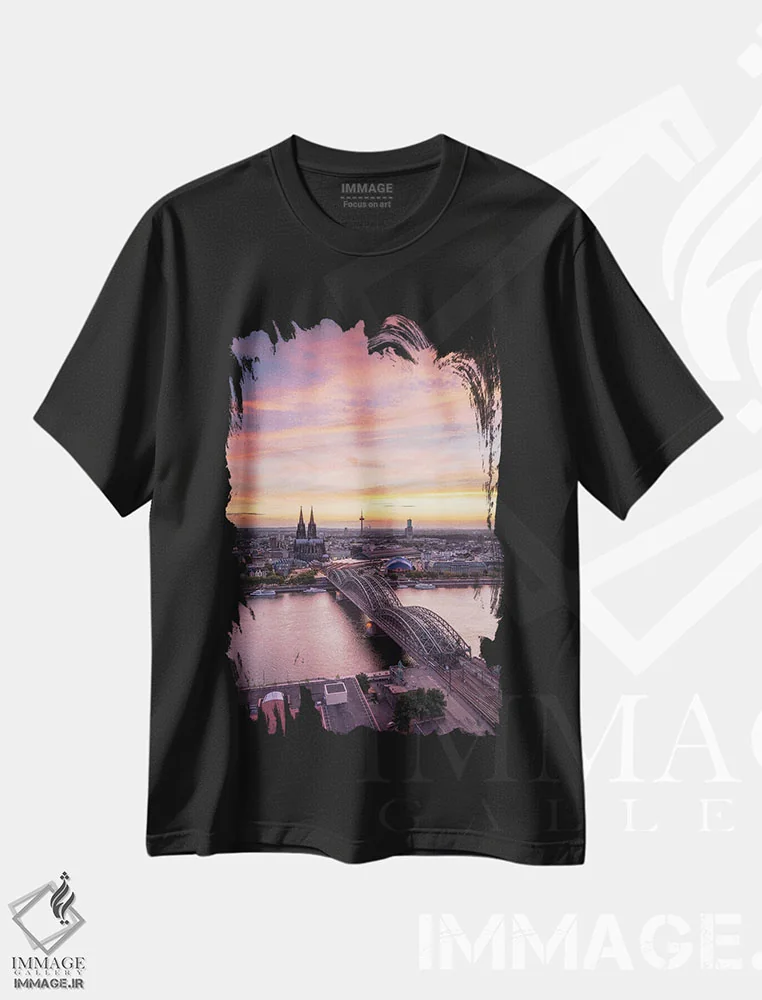 تیشرت مشکی طرح دار آثار یان بکه - immage.ir