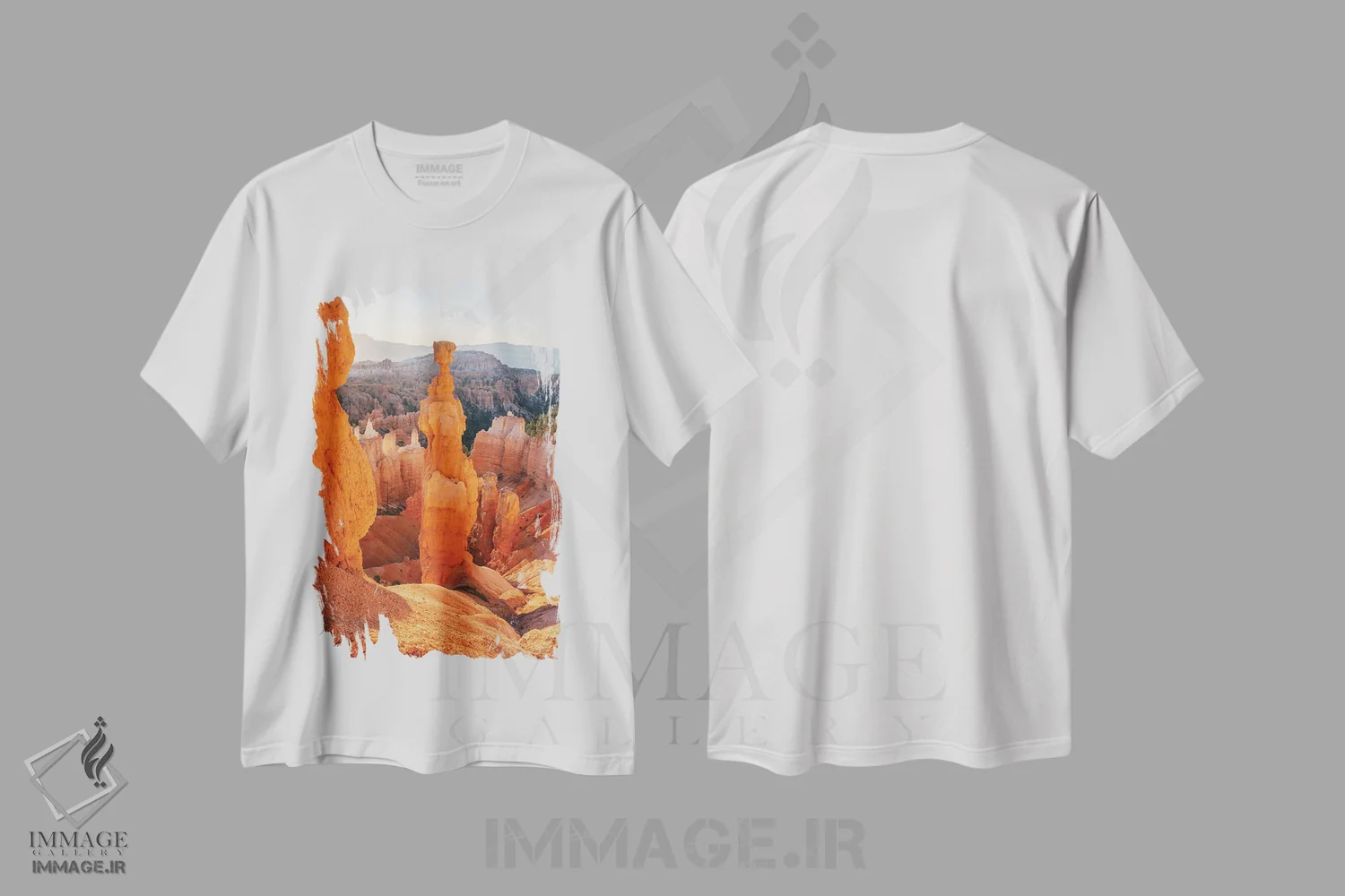 تیشرت سفید طرح دار آثار یان بکه - immage.ir