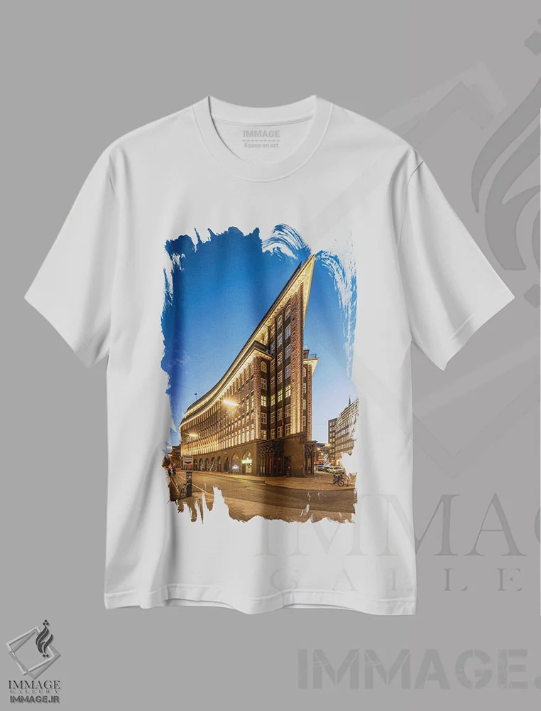 تیشرت سفید طرح دار آثار یان بکه - immage.ir