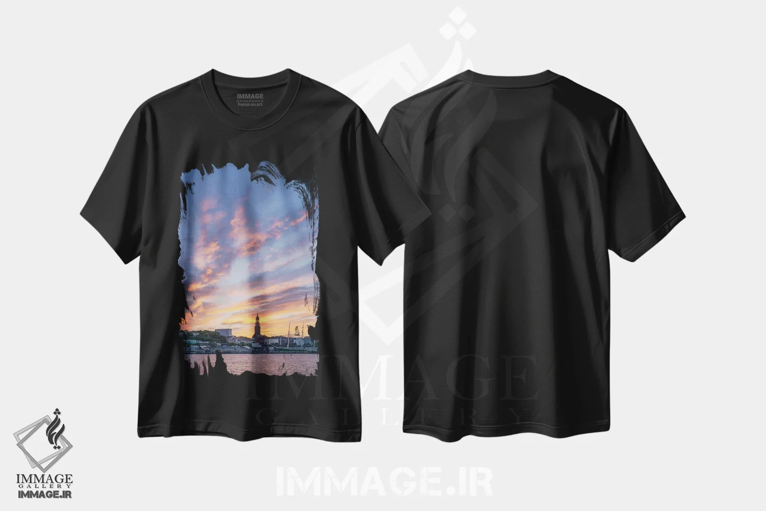 تیشرت مشکی طرح دار آثار یان بکه - immage.ir