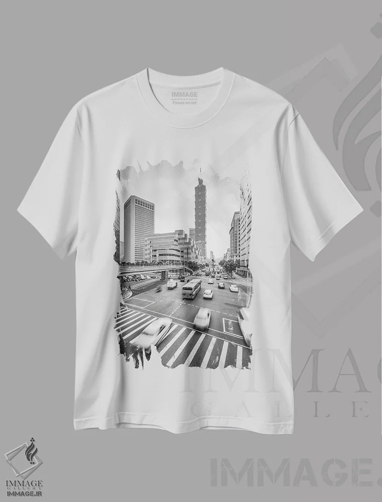 تیشرت سفید طرح دار آثار یان بکه - immage.ir
