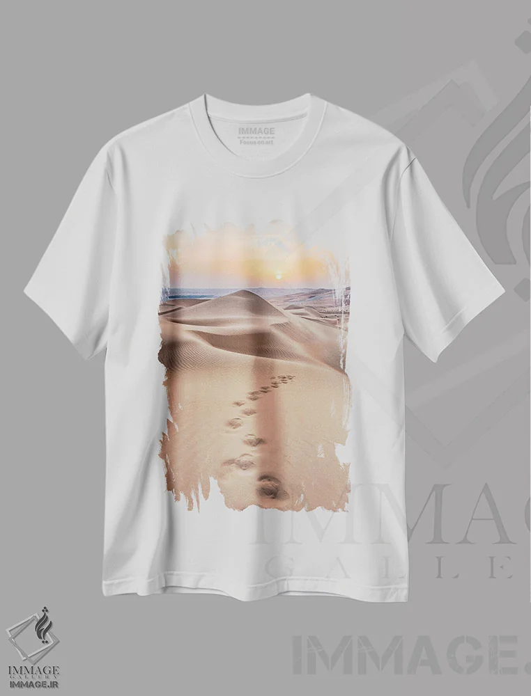 تیشرت سفید طرح دار آثار یان بکه - immage.ir