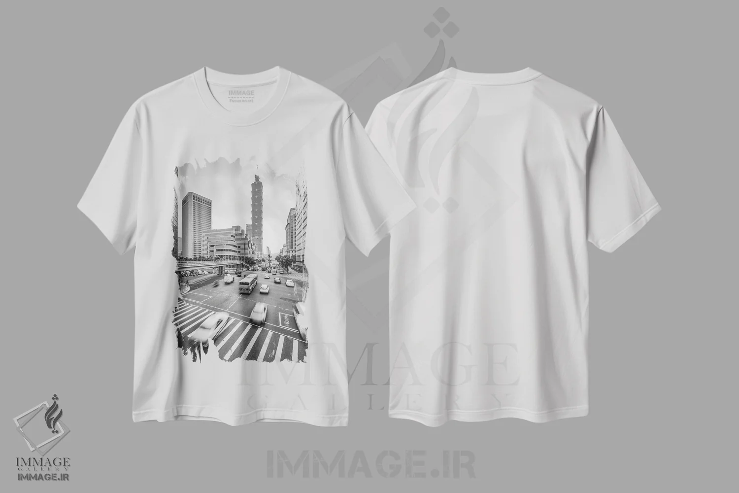 تیشرت سفید طرح دار آثار یان بکه - immage.ir