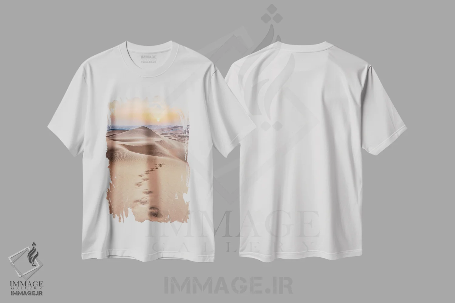 تیشرت سفید طرح دار آثار یان بکه - immage.ir