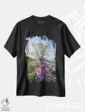 تیشرت مشکی طرح دار South Korea,شکوفه های گل آزالیا در بهار، کره جنوبی، مدیوم اثر یان بکه | immage.ir