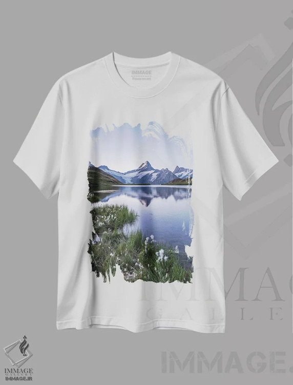 تیشرت سفید طرح دار آثار یان بکه - immage.ir