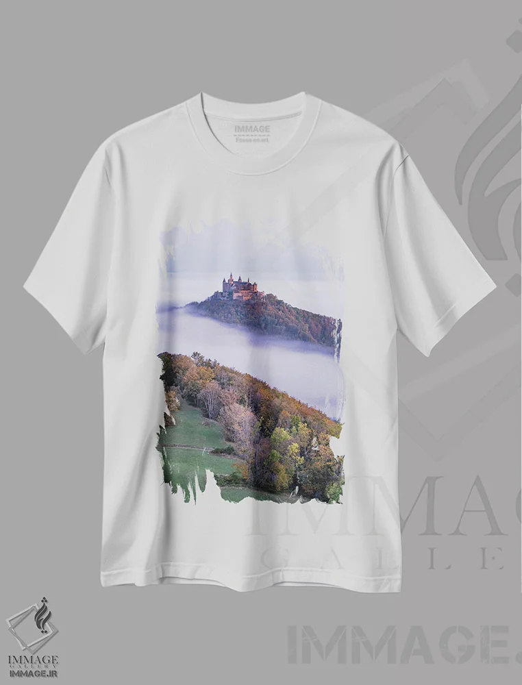تیشرت سفید طرح دار آثار یان بکه - immage.ir