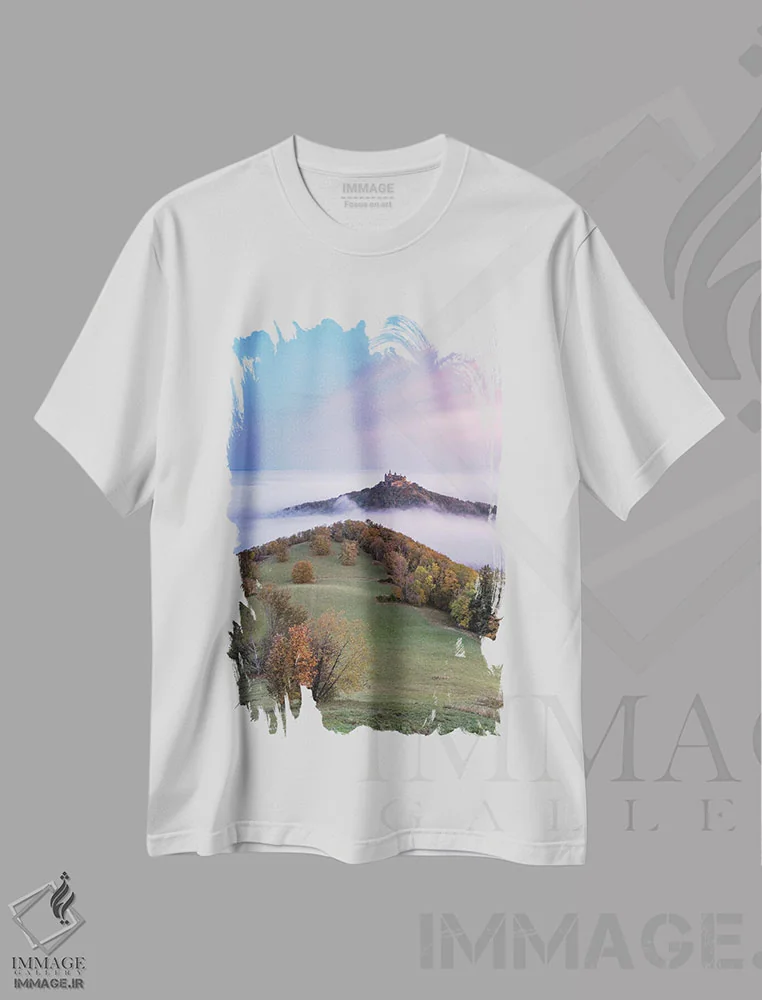 تیشرت سفید طرح دار آثار یان بکه - immage.ir
