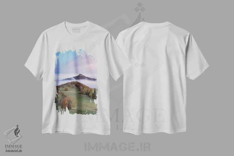 تیشرت سفید طرح دار آثار یان بکه - immage.ir