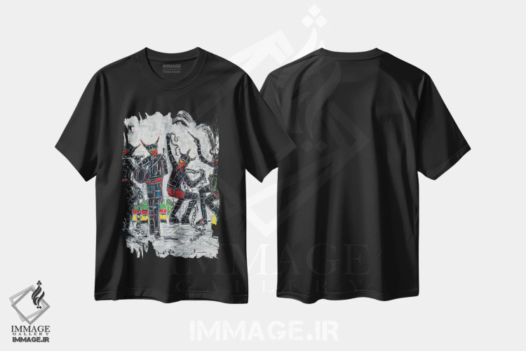 تیشرت مشکی طرح دار جب ژوورت، هنر فاخر معاصر اثر یواخیم مک میلان | فروشگاه ایماژ
