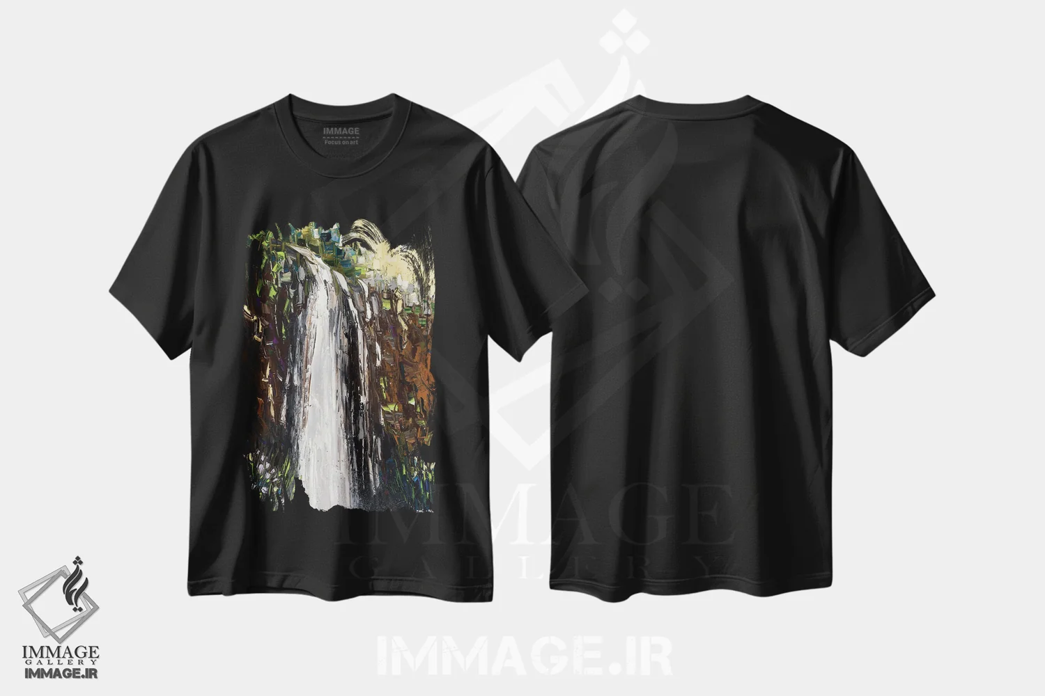 تیشرت مشکی طرح دار سرریز، آبستره اثر یواخیم مک میلان | immage.ir