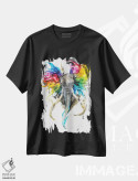 تیشرت مشکی طرح دار رنگ های زندگی، تزئینی اثر جونگکی | immage.ir