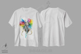 تیشرت سفید طرح دار رنگ های زندگی، تزئینی اثر جونگکی | فروشگاه ایماژ