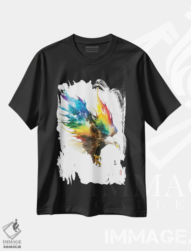 تیشرت مشکی طرح دار آزادی، دکور آمریکایی اثر جونگکی | فروشگاه ایماژ