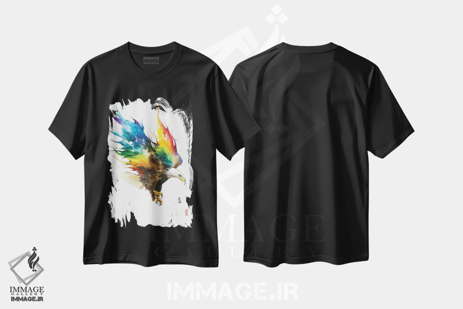 تیشرت مشکی طرح دار آزادی، دکور آمریکایی اثر جونگکی | فروشگاه ایماژ