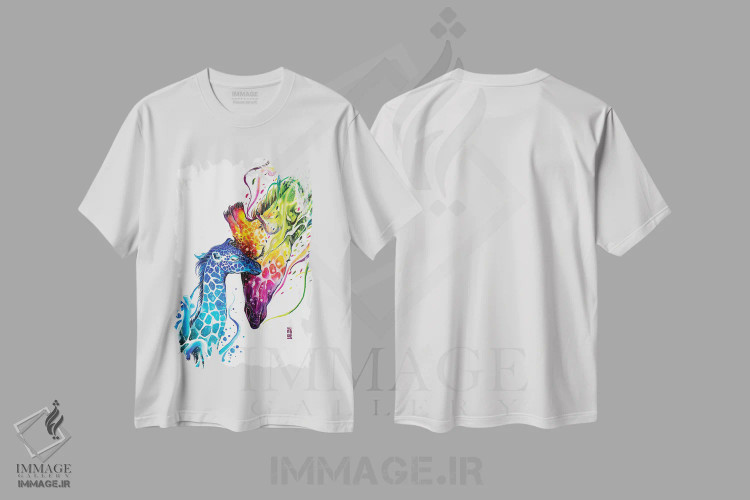 تیشرت سفید طرح دار نوزاد من، تزئینی اثر جونگکی | فروشگاه ایماژ