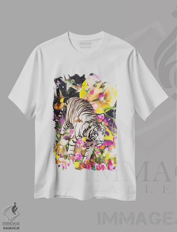 تیشرت سفید طرح دار روح سفید، تزئینی اثر جونگکی | فروشگاه ایماژ
