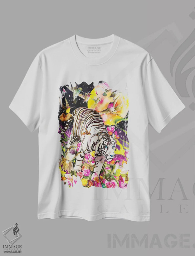 تیشرت سفید طرح دار روح سفید، تزئینی اثر جونگکی | فروشگاه ایماژ