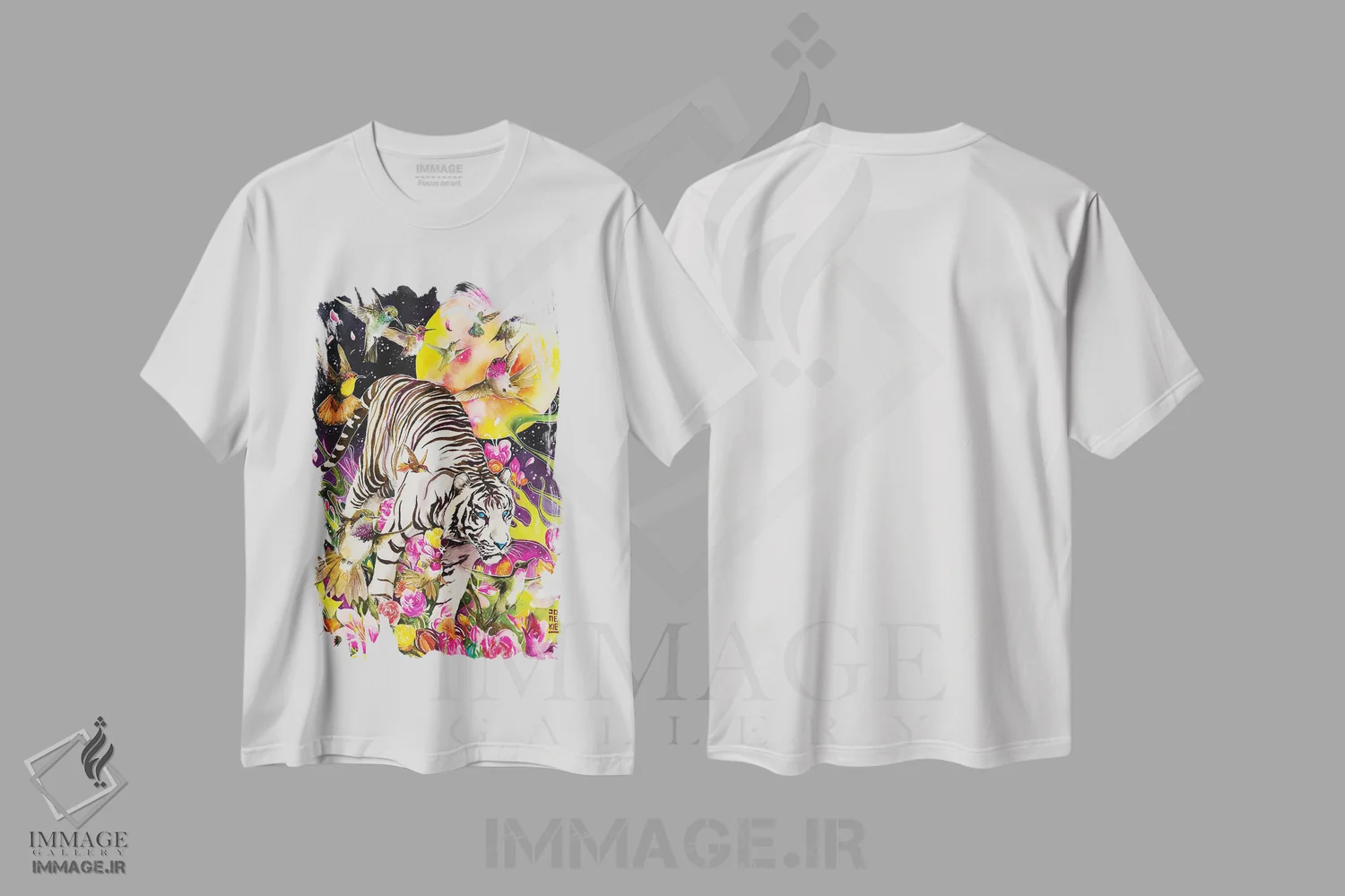 تیشرت سفید طرح دار روح سفید، تزئینی اثر جونگکی | فروشگاه ایماژ