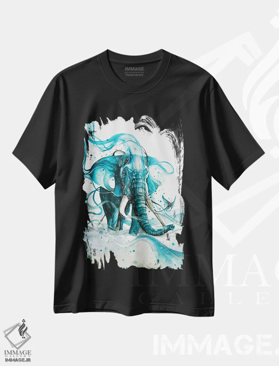 تیشرت مشکی طرح دار امید، تزئینی اثر جونگکی | immage.ir