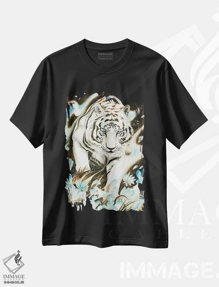 تیشرت مشکی طرح دار روح سفید، تزئینی اثر جونگکی | immage.ir