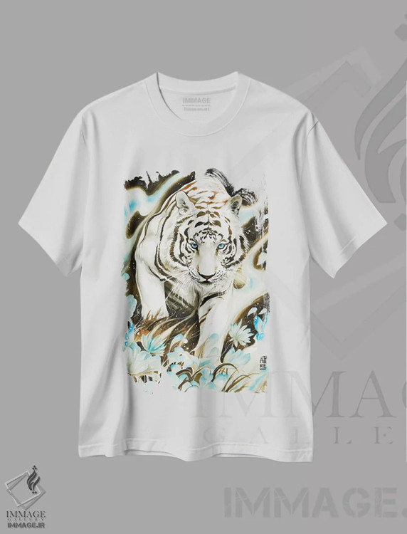 تیشرت سفید طرح دار روح سفید، تزئینی اثر جونگکی | فروشگاه ایماژ