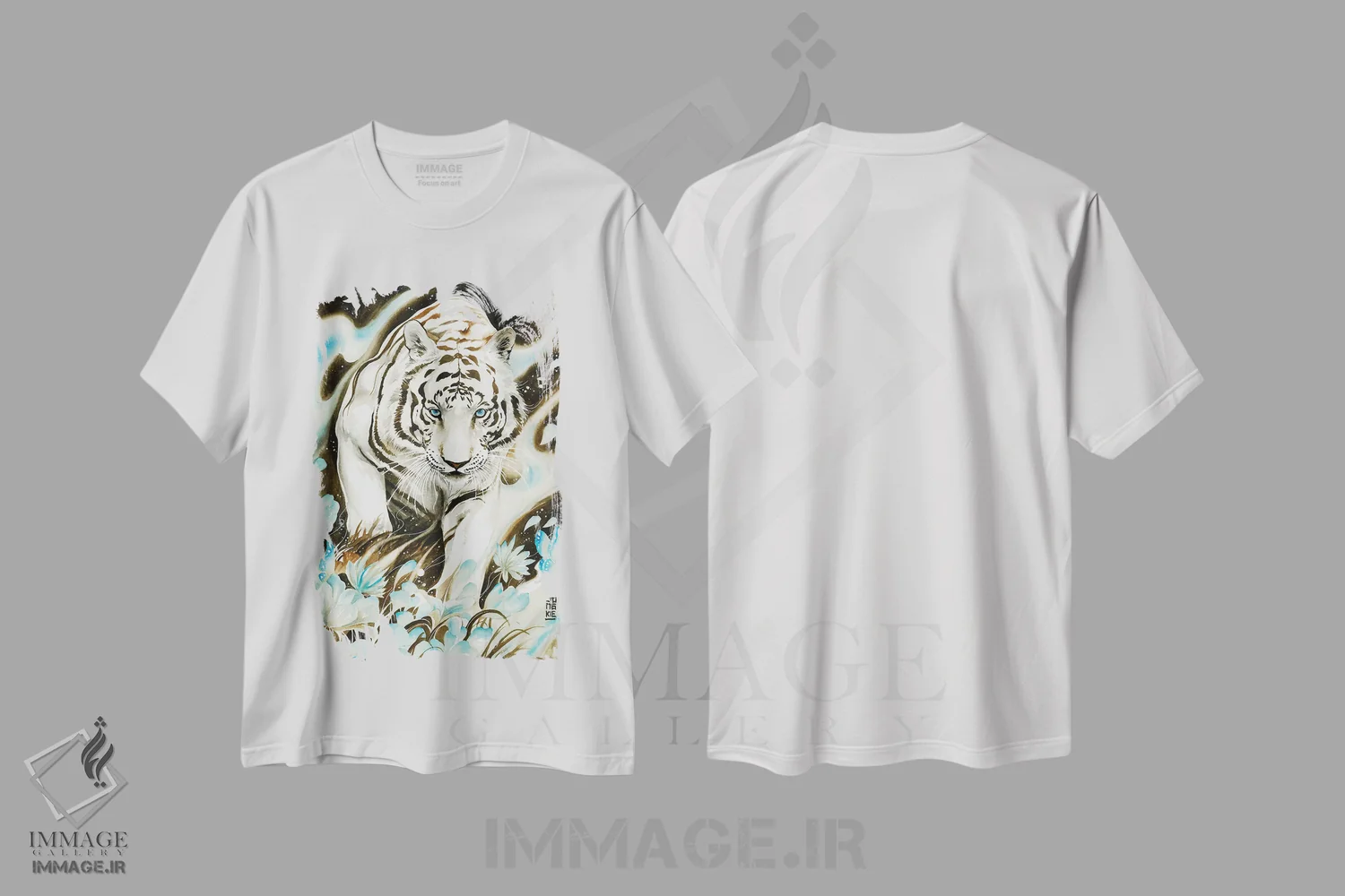 تیشرت سفید طرح دار روح سفید، تزئینی اثر جونگکی | فروشگاه ایماژ
