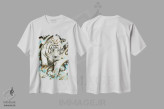 تیشرت سفید طرح دار روح سفید، تزئینی اثر جونگکی | فروشگاه ایماژ