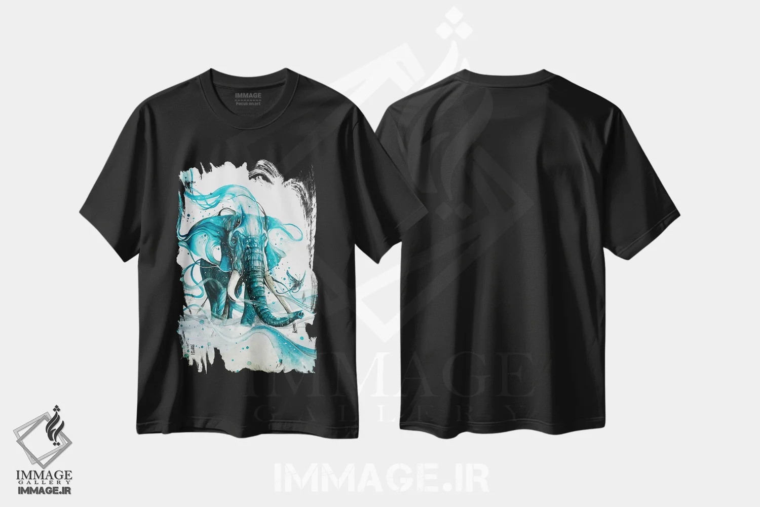 تیشرت مشکی طرح دار امید، تزئینی اثر جونگکی | immage.ir