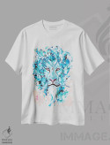 تیشرت سفید طرح دار شیر آبی، تزئینی اثر جونگکی | immage.ir