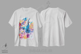 تیشرت سفید طرح دار زندگی دل انگیز، تزئینی اثر جونگکی | فروشگاه ایماژ
