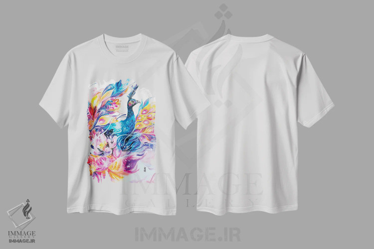 تیشرت سفید طرح دار زندگی دل انگیز، تزئینی اثر جونگکی | فروشگاه ایماژ