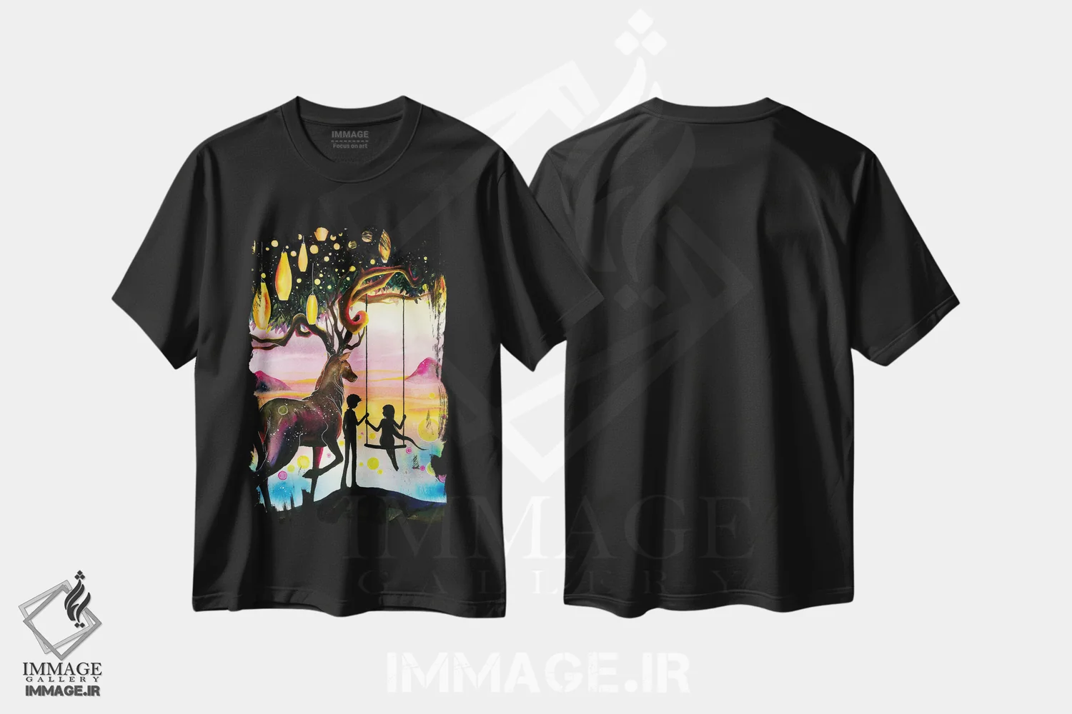 تیشرت مشکی طرح دار در کنار تو، تزئینی اثر جونگکی | immage.ir