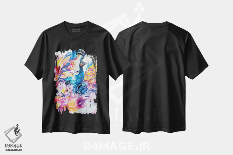تیشرت مشکی طرح دار زندگی دل انگیز، تزئینی اثر جونگکی | immage.ir