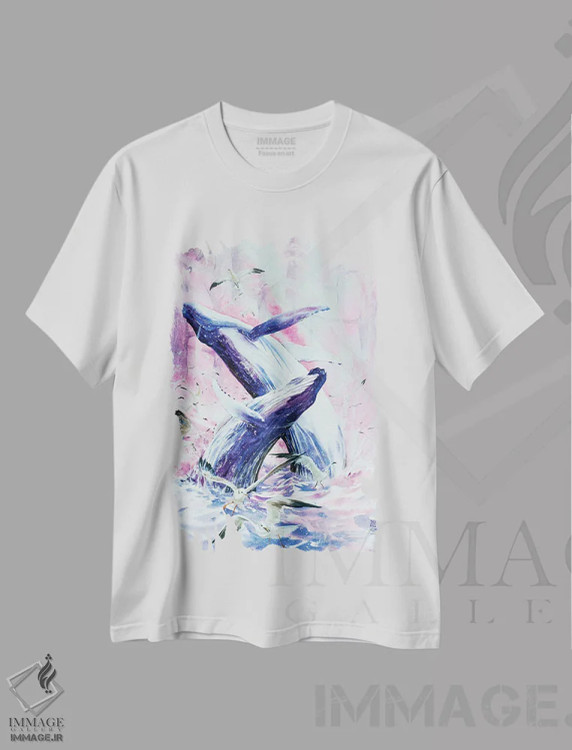 تیشرت سفید طرح دار لیفایاتان، تزئینی اثر جونگکی | immage.ir