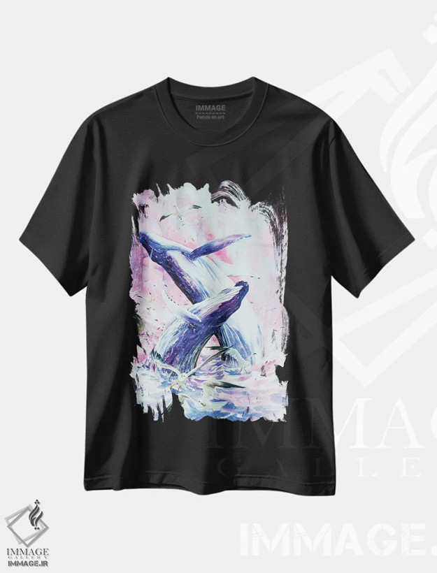 تیشرت مشکی طرح دار لیفایاتان، تزئینی اثر جونگکی | فروشگاه ایماژ